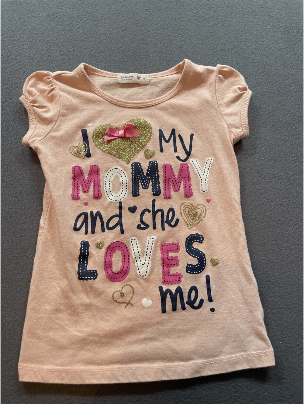 Girls pink graphic t-shirt by Beautees size 5